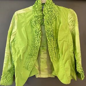 Alberto Makali ruffled and sheer top S